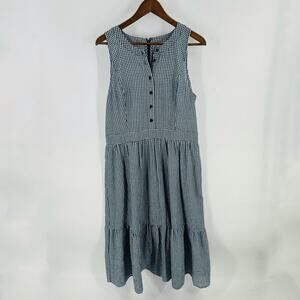 Gal Meets Glam Blue and White Pleated Sundress